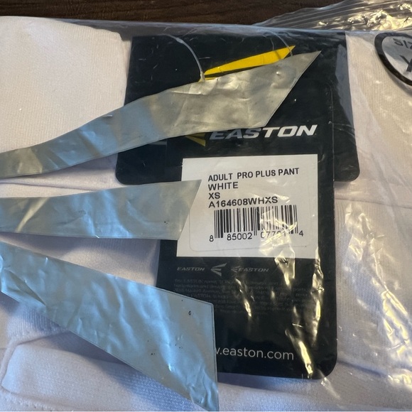 Easton Pro Plus pro+ Baseball Pants XS A164608 white Elastic Bottoms NWT - Picture 8 of 8